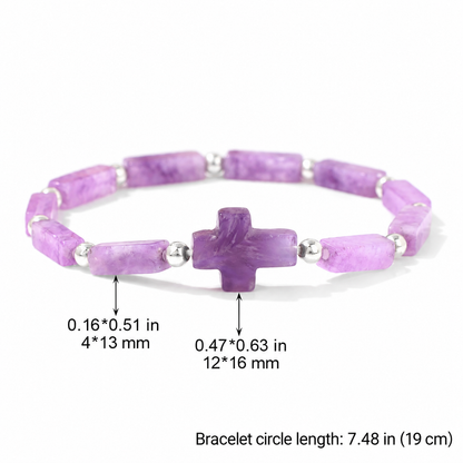 Natural Stone Cross Bracelet