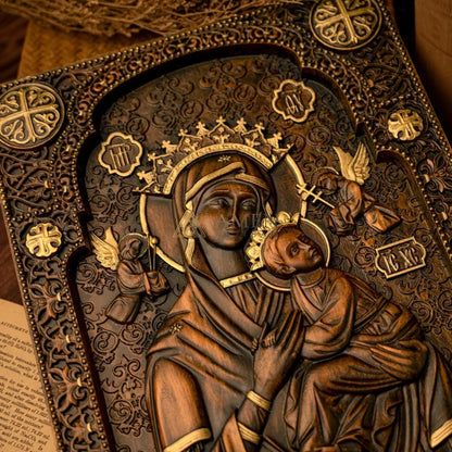 Our Lady of Perpetual Wood Carving Amen Artisan