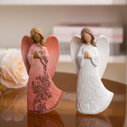 Blessing Angel Statue Ornament Guardian of Hope, Warmhearted Home Accent Amen Artisan