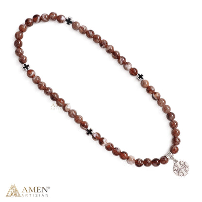 Jerusalem Cross Beaded Wrap Bracelet and Necklace