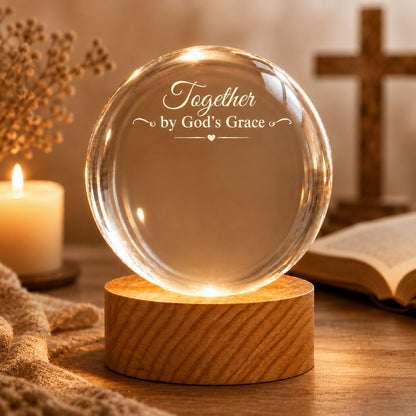 Personalized Photo Crystal Night Light with Custom Quote and Names