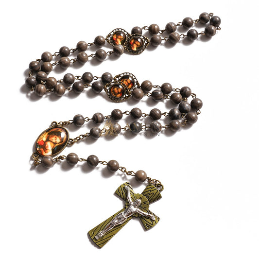 Black Wood Grain Rosary Amen Artisan