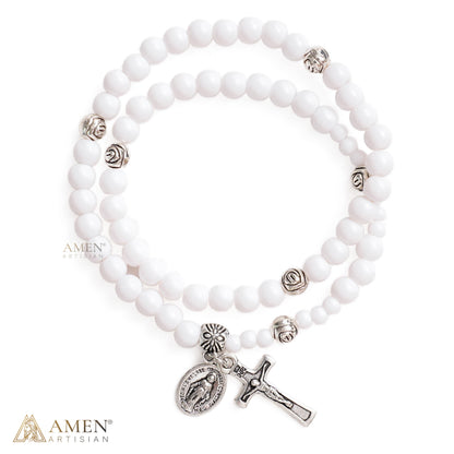 Convertible Miraculous Medal Beaded Bracelet & Necklace