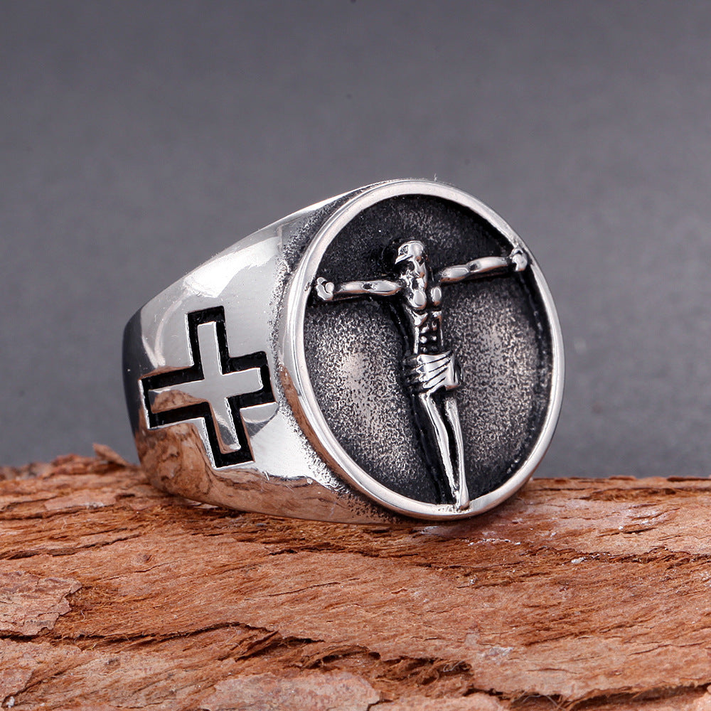 Titanium Steel Jesus Ring  | Amen Artisan