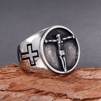 Titanium Steel Jesus Ring  | Amen Artisan
