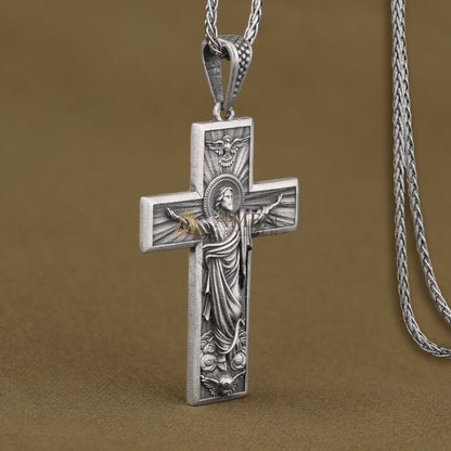 Jesus Ascension Cross Necklace  Amen Artisan