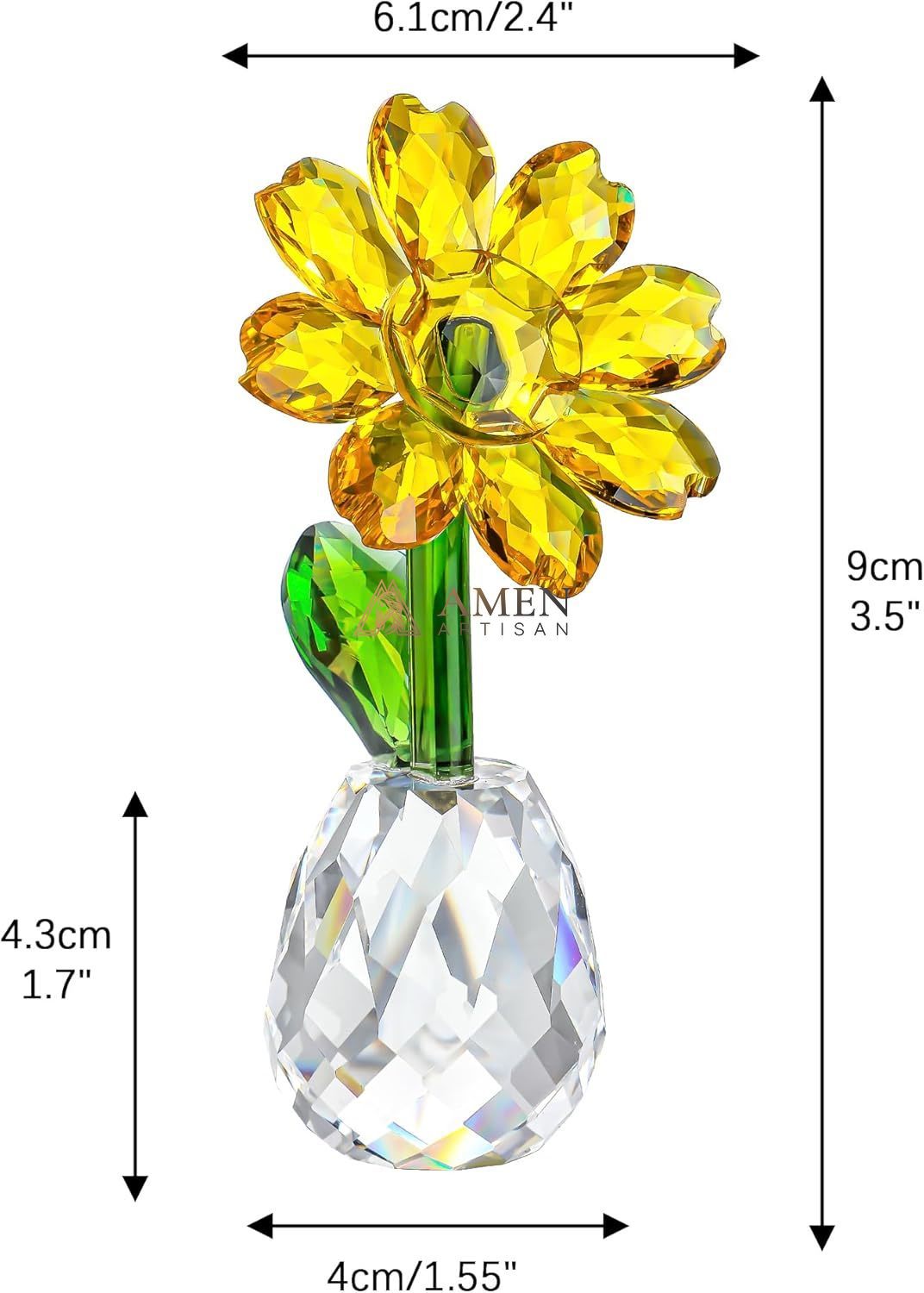 Crystal Sunflower Figurine Amen Artisan