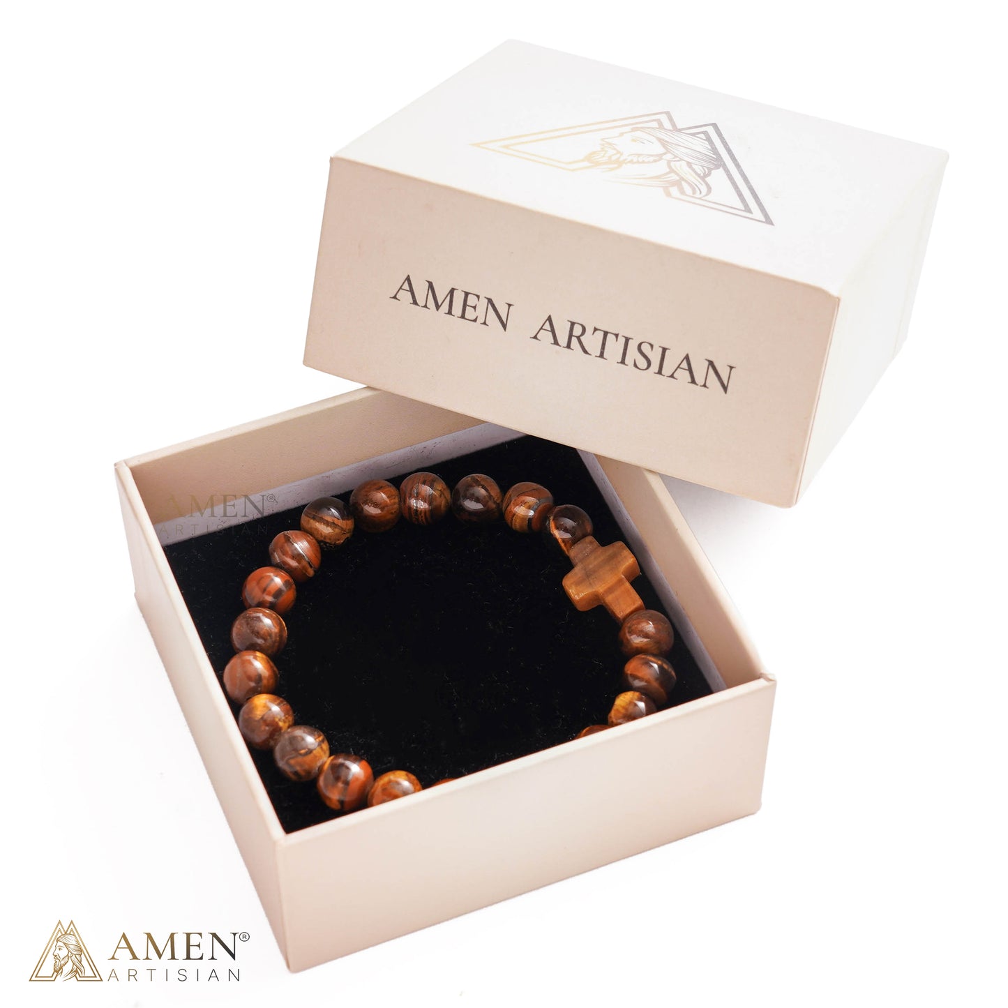 Natural Stone Cross Bracelet