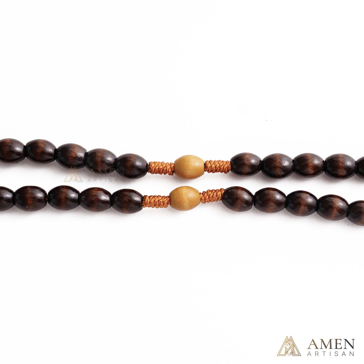 【Deal Today】Woven Cord Wooden Rosary with St. Benedict Medal Cross - Sacred Blessing | Amen Artisan