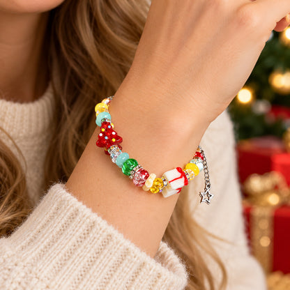 Christmas Beaded Charm Bracelet