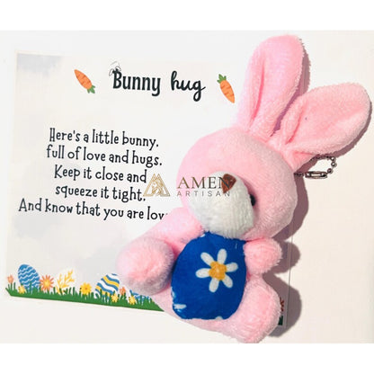 Easter Cuddly Bunny  Egg Pocket Hug Charm Amen Artisan