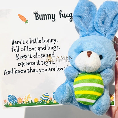 Easter Cuddly Bunny  Egg Pocket Hug Charm Amen Artisan