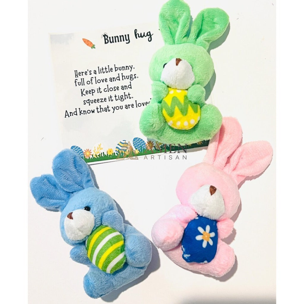 Easter Cuddly Bunny  Egg Pocket Hug Charm Amen Artisan