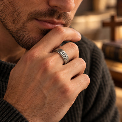 God Is Within Her – Psalm 46:5 Scripture Spinner Ring for Men & Women
