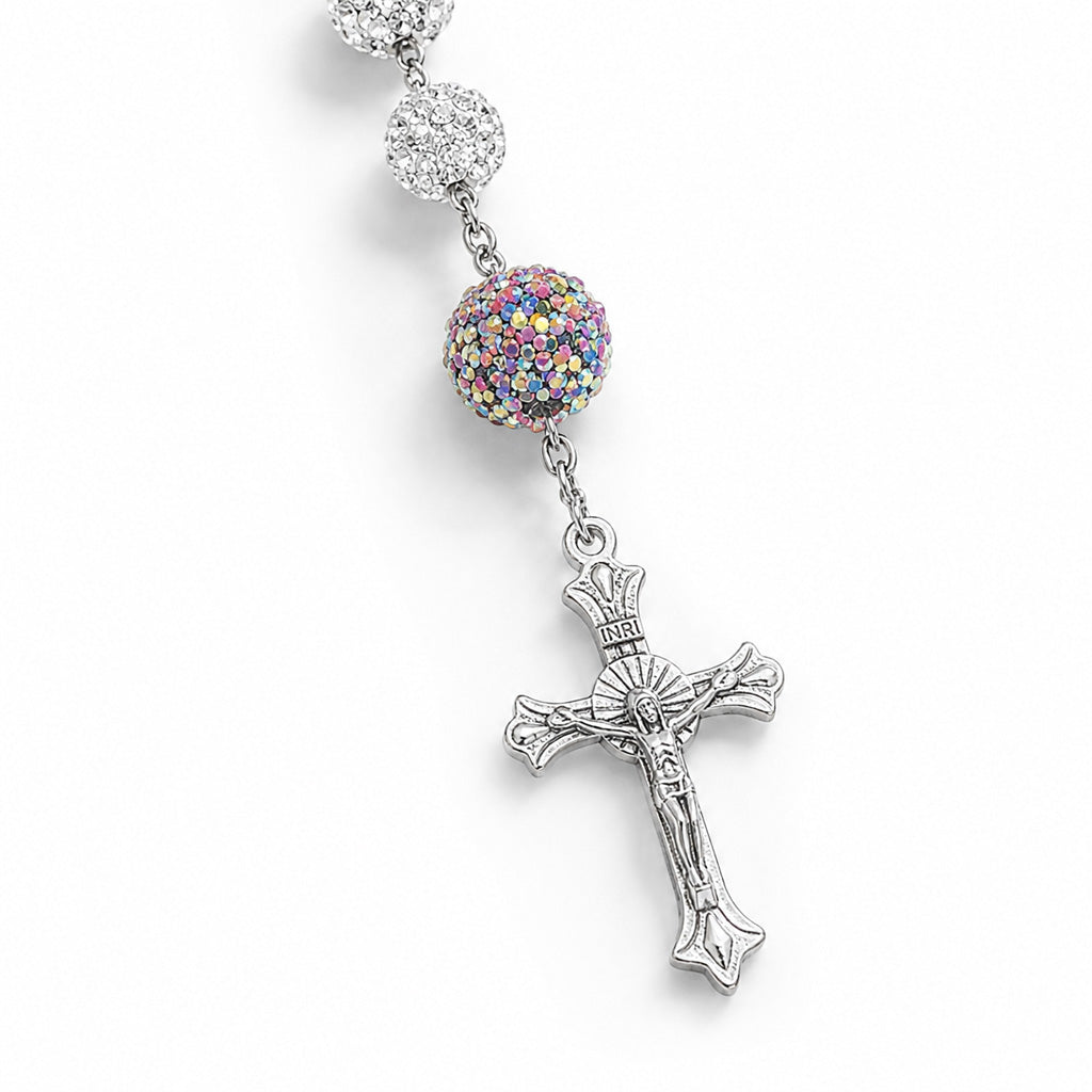 Our Lady of Guadalupe Five-Decade Rosary with Rhinestone-Covered Beads — Devotion | Amen Artisan®