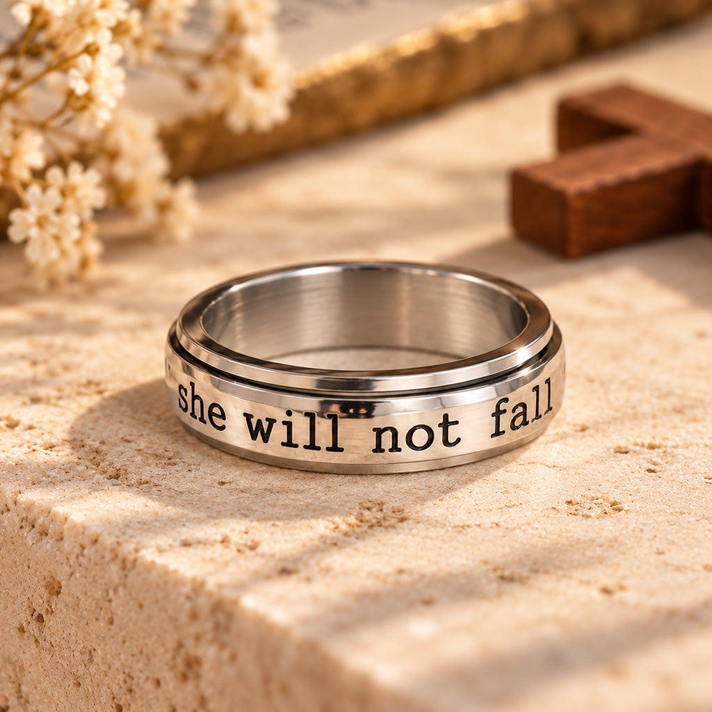 God Is Within Her – Psalm 46:5 Scripture Spinner Ring for Men & Women