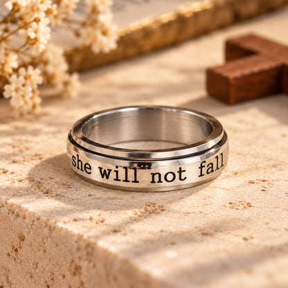 God Is Within Her – Psalm 46:5 Scripture Spinner Ring for Men & Women