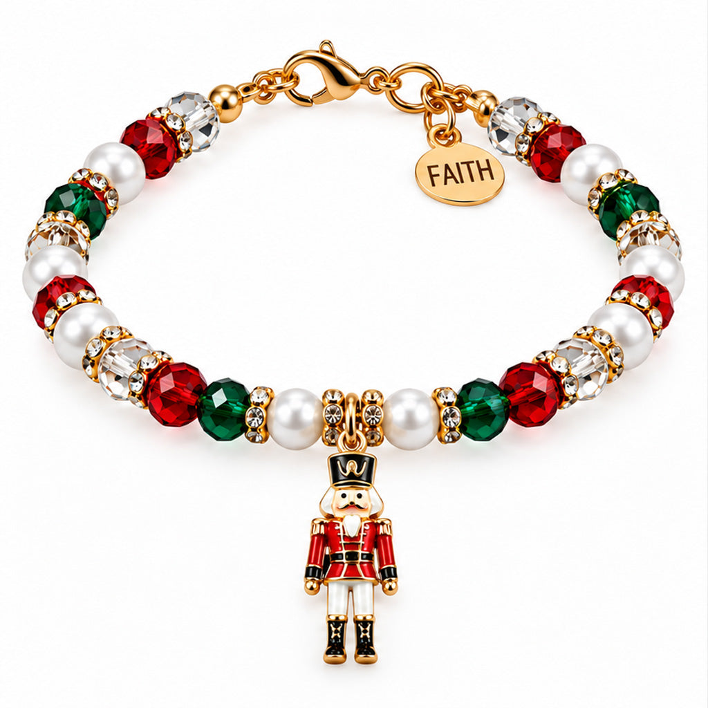 Festive Christmas Beaded Bracelet