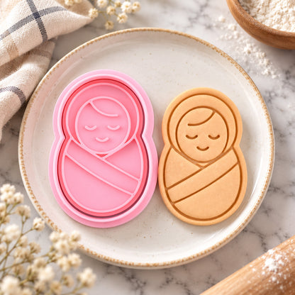 Nativity Cookie Cutter & Stamp Set – Mary, Joseph & Baby Jesus Christmas Baking