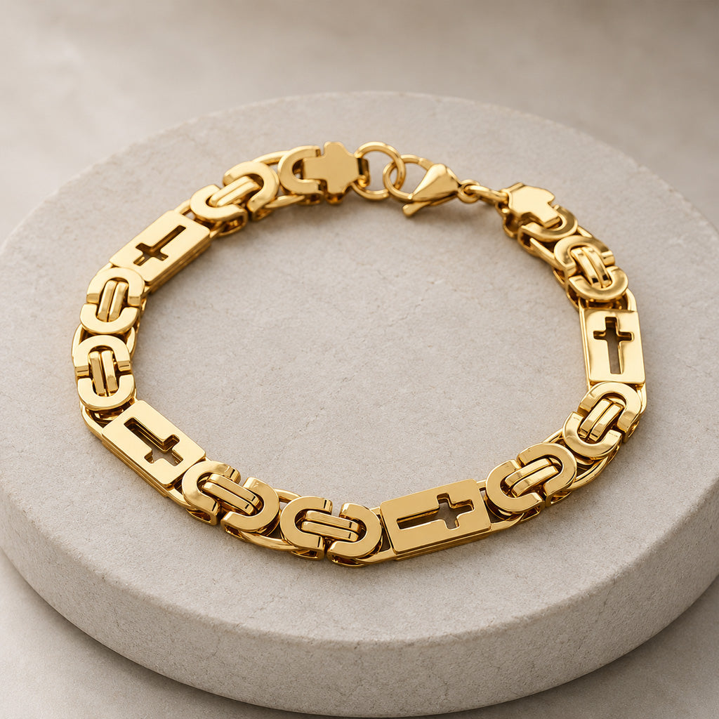 【DEAL TODAY】Two-Tone Cross Link Chain Necklace