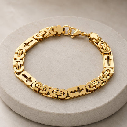 【DEAL TODAY】Two-Tone Cross Link Chain Necklace
