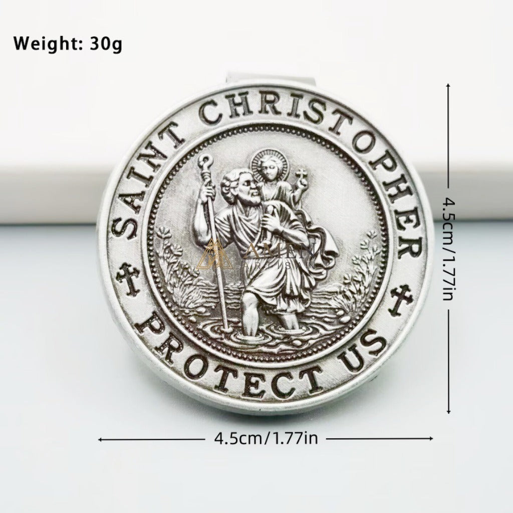 Saint Christopher Protector Car Visor Clip Amen Artisan