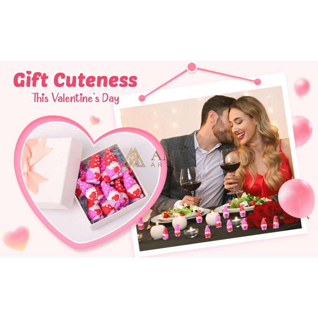 Valentine's Day Mini Gnome Heart Ornaments Amen Artisan