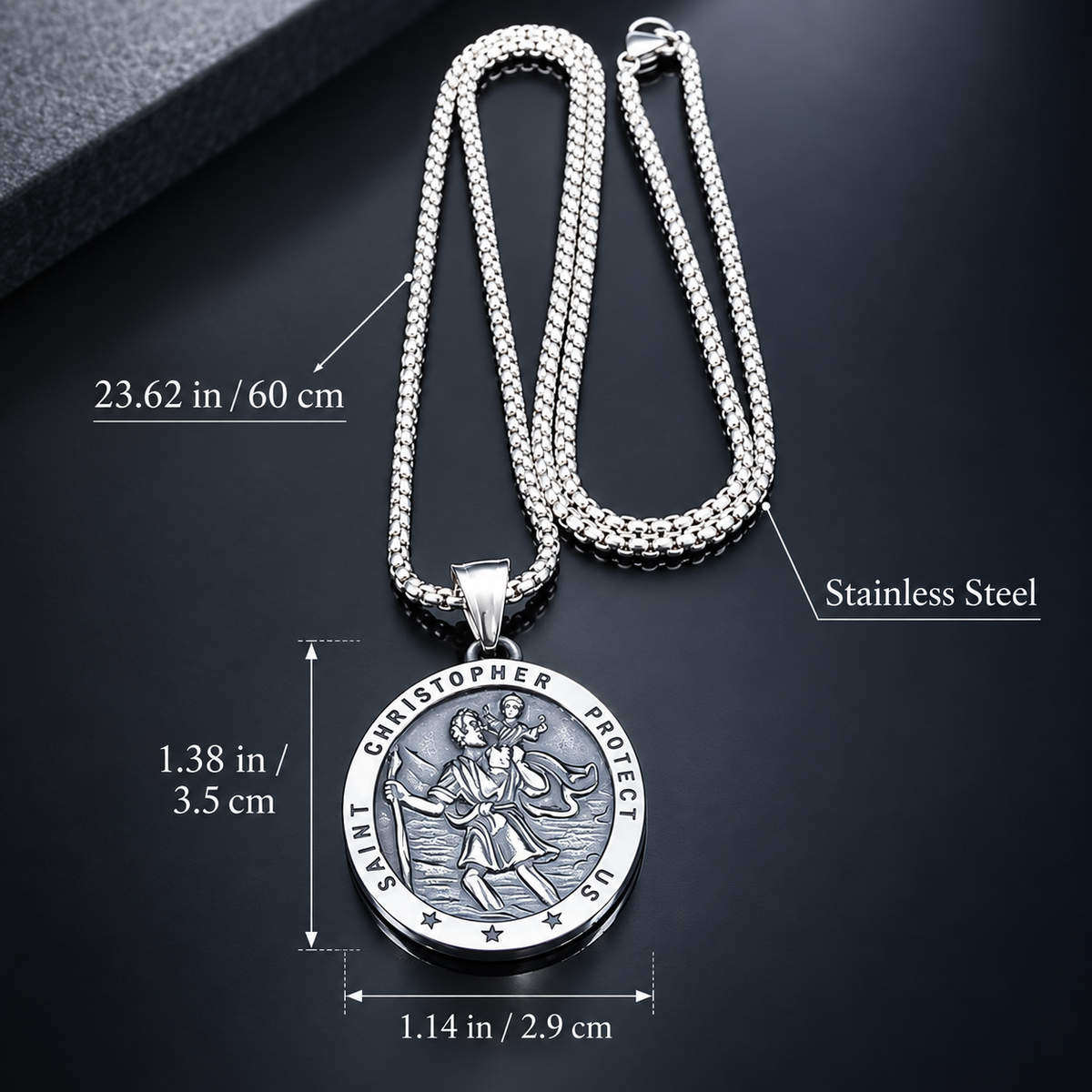 St. Christopher Traveler Medal Necklace