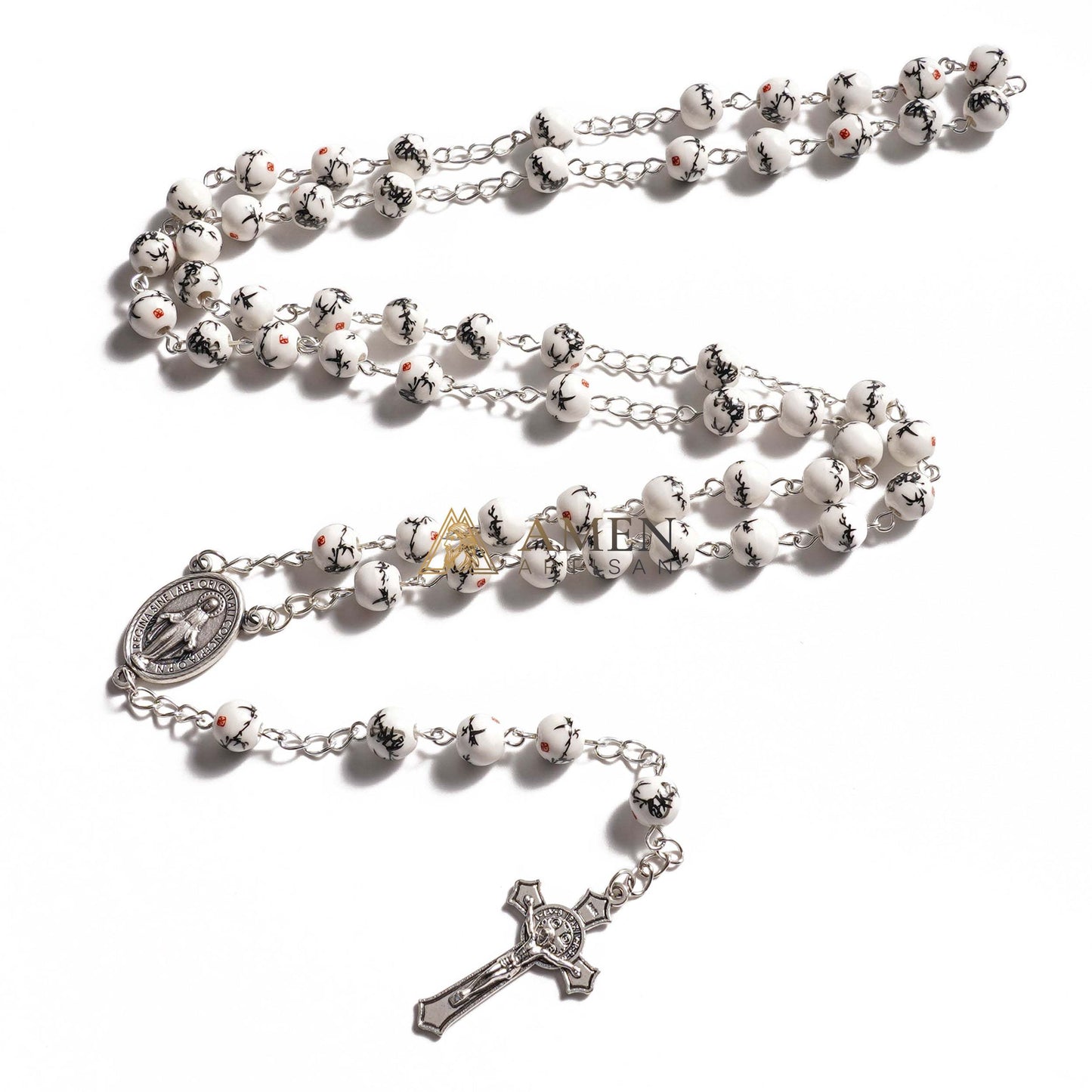 Ink Bamboo Ceramic Rosary Amen Artisan