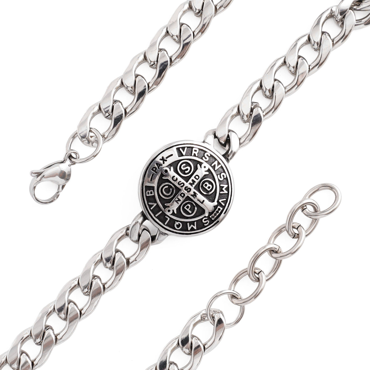 【DEAL TODAY】St. Benedict Medal Curb Chain Bracelet