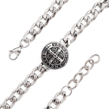 【DEAL TODAY】St. Benedict Medal Curb Chain Bracelet