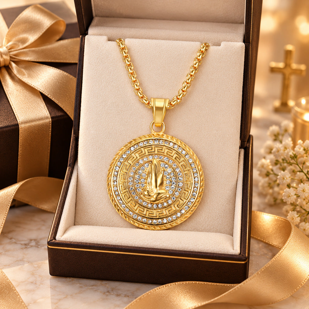 Praying Hands Pendant Necklace