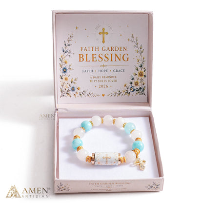 A Cool, Gentle Reminder of Faith — Natural Crystal Cross Bracelet