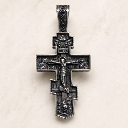 Silver-Tone Detailed Crucifix Necklace for Prayer and Everyday Faith