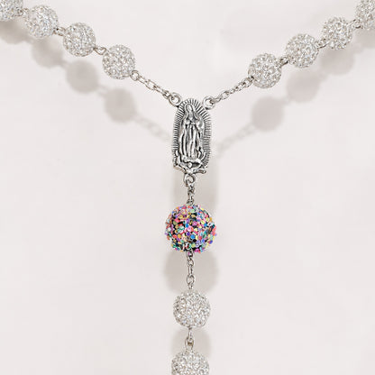 Our Lady of Guadalupe Five-Decade Rosary with Rhinestone-Covered Beads — Devotion | Amen Artisan®