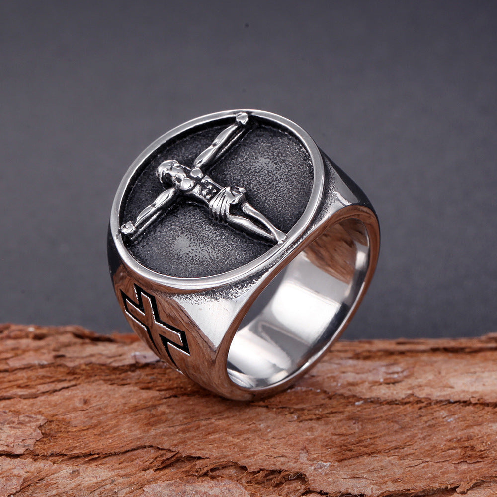 Titanium Steel Jesus Ring  | Amen Artisan