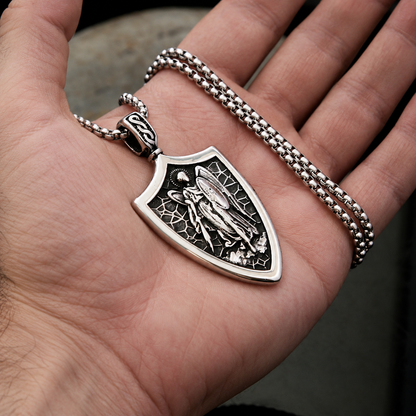 St. Michael the Archangel Shield Pendant Necklace