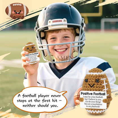 Hand-Knit Positive Football Plush Doll
