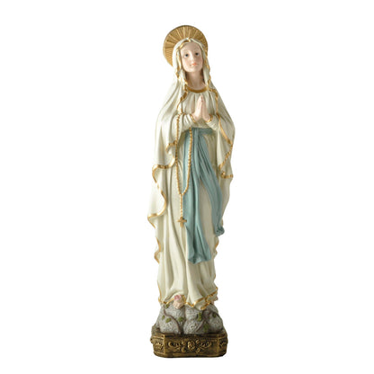 Virgin Mary Resin Statue with Rosary