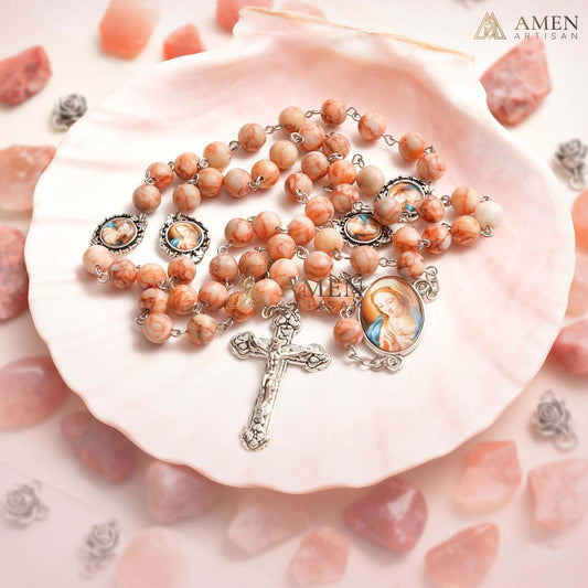 Red Vein Jasper Rosary Amen Artisan