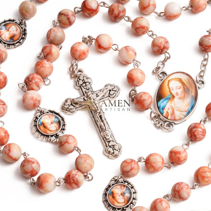 Red Vein Jasper Rosary Amen Artisan