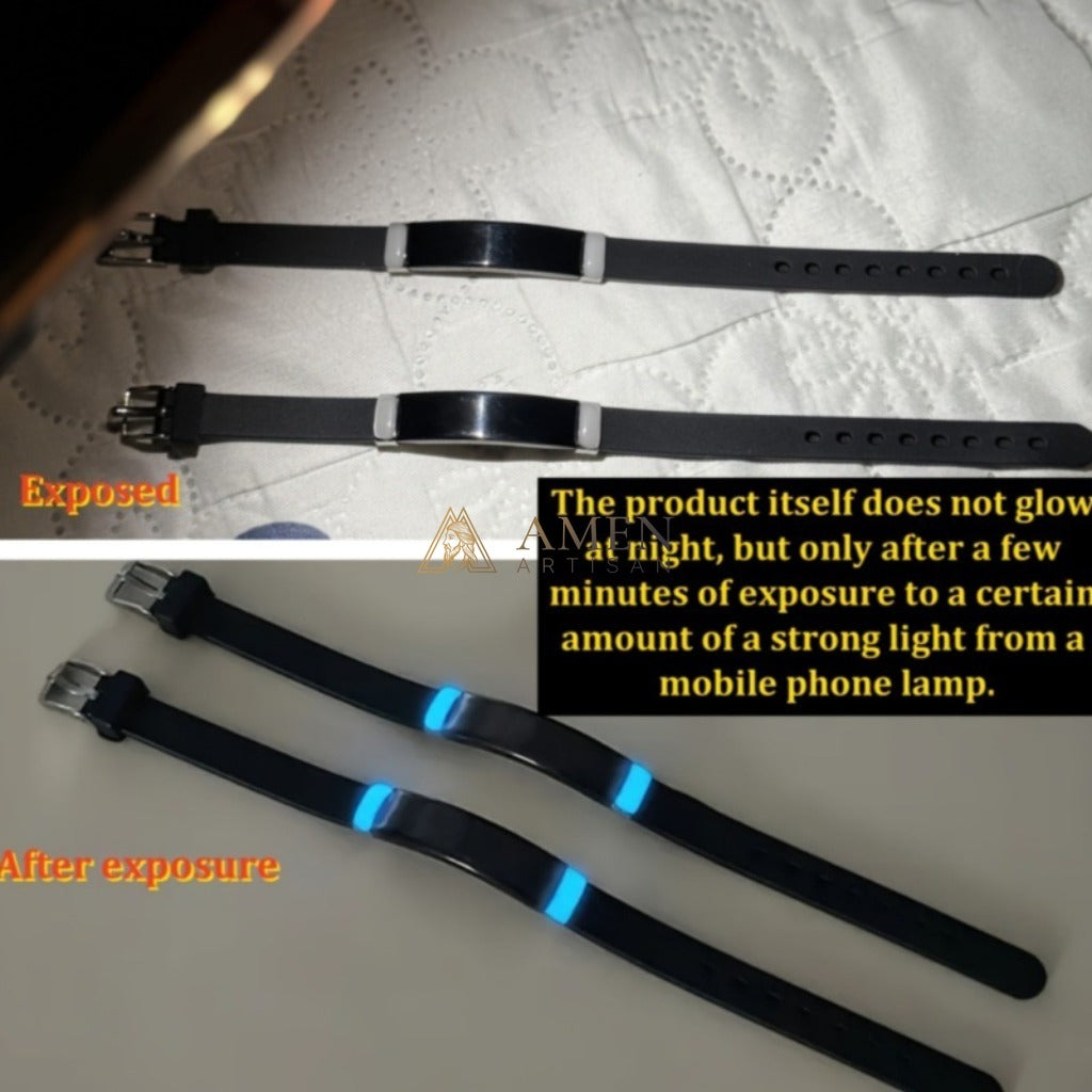 Matthew 19:26 Scripture Cross Glow Bracelet Amen Artisan