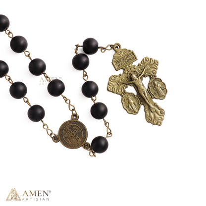 Black Agate Catholic Rosary