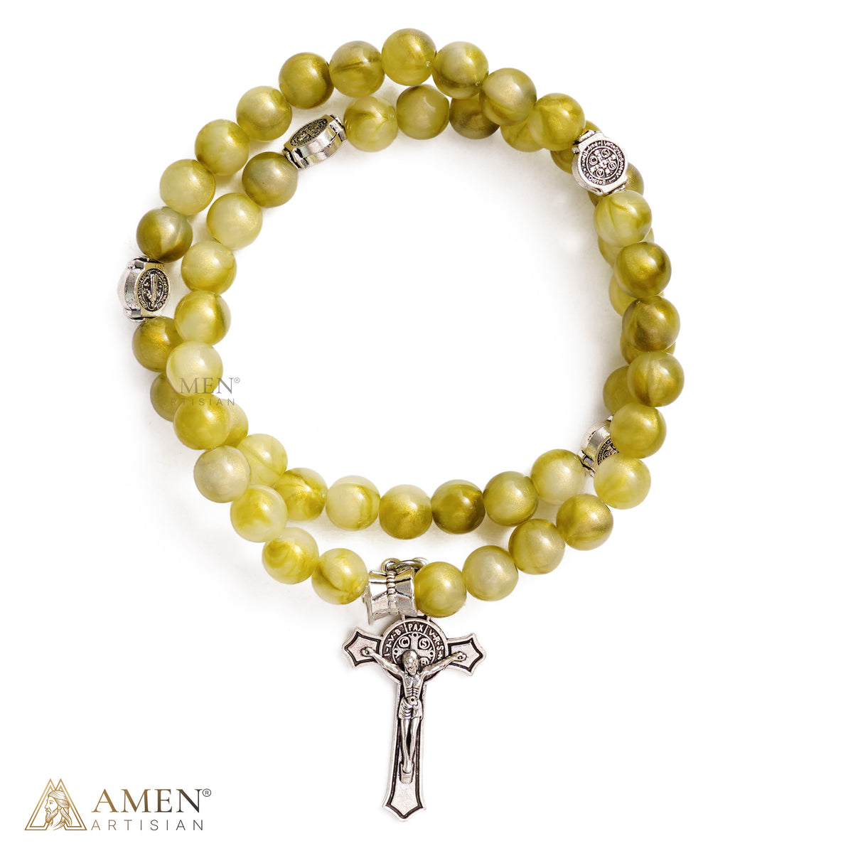 Convertible Miraculous Medal Beaded Bracelet & Necklace