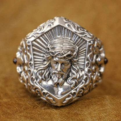 925 Silver Jesus Icon Ring Amen Artisan