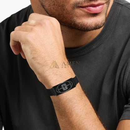 Titanium Steel Positive Energy Football Bracelet Amen Artisan