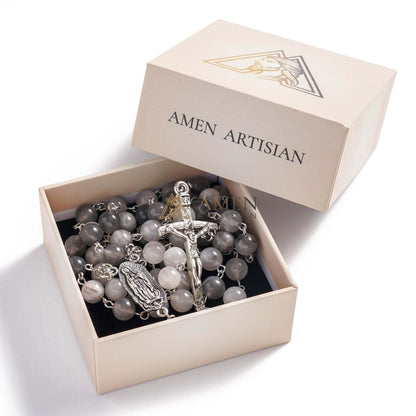 Ancient Cloud Crystal Our Lady of Guadalupe Rosary Amen Artisan
