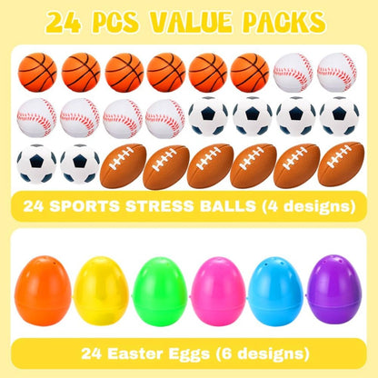 Prefilled Easter Eggs with Colorful Sports Easter Egg Gift Set  Amen Artisan