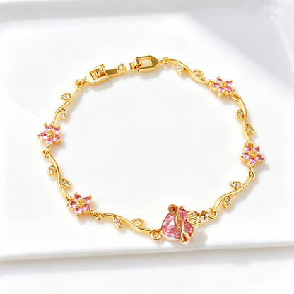 Sacred Heart Floral Bracelet