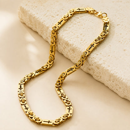 【DEAL TODAY】Two-Tone Cross Link Chain Necklace